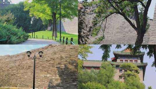 北京明城墙遗址公园高清在线视频素材下载