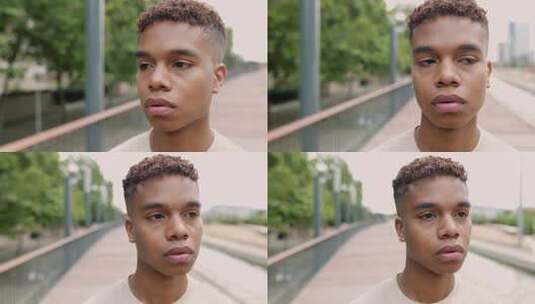 年轻的非裔美国青少年男孩高清在线视频素材下载