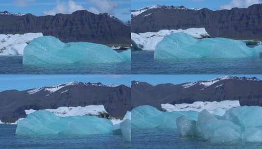 湖面上的冰石高清在线视频素材下载