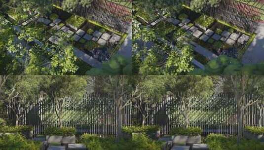 三维园林大景 私家花园 别墅花园高清在线视频素材下载