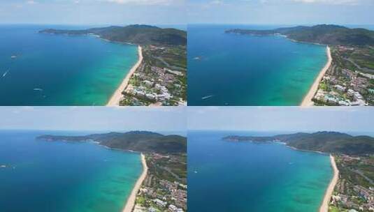 航拍国家海岸海南三亚亚龙湾海岸线风光高清在线视频素材下载