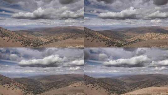 稀疏干旱和贫瘠山谷上的云影高清在线视频素材下载