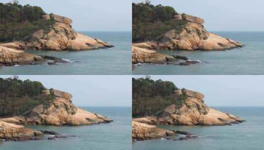 固定机位拍摄海浪拍打岩石高清在线视频素材下载