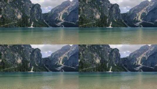 意大利阿尔卑斯山白云石的拉戈迪布雷湖高清在线视频素材下载