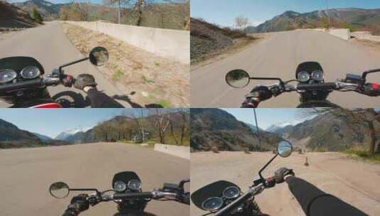 第一视角骑摩托车高清在线视频素材下载