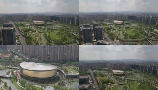 杭州亚运会乒乓球馆国球馆大运河亚运公园高清在线视频素材下载