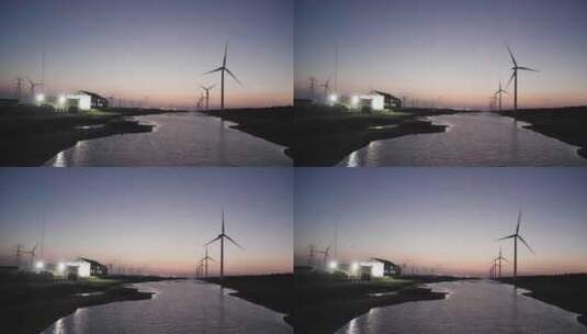 风能风力发电场风车高清在线视频素材下载