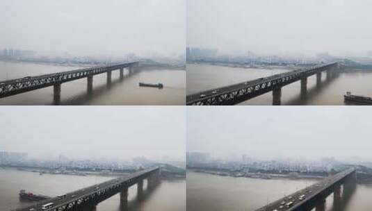 武汉长江大桥延时摄影高清在线视频素材下载