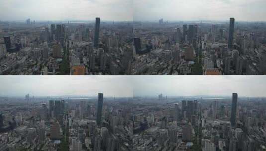 江苏南京新街口商务建筑CBD航拍高清在线视频素材下载