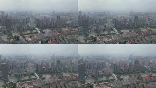 航拍天津城市风光高楼建筑高清在线视频素材下载