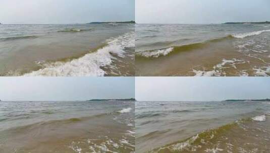 海边沙滩、海浪 4K 慢镜头高清在线视频素材下载