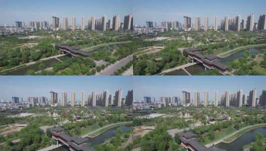 河南洛阳隋唐大运河国家文化公园航拍高清在线视频素材下载