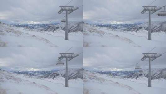 在阿尔卑斯山上坐轮椅高清在线视频素材下载