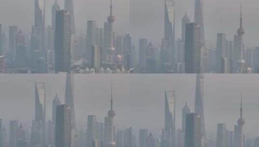 上海天际线全景航拍高清在线视频素材下载