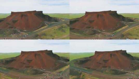 乌兰察布六号火山航拍 内蒙古 乌兰哈达高清在线视频素材下载