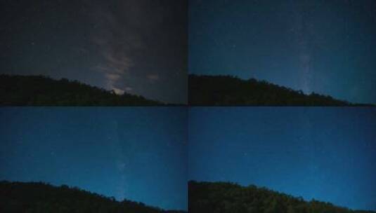 大山里的星空4k延时高清在线视频素材下载