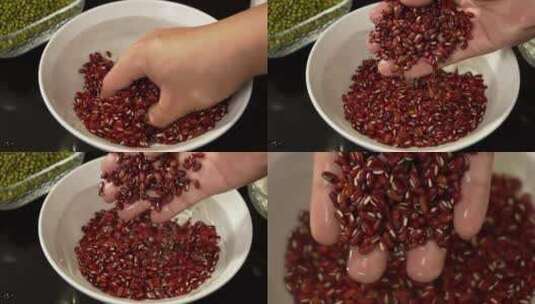 红豆赤小豆五谷杂粮农产品高清在线视频素材下载
