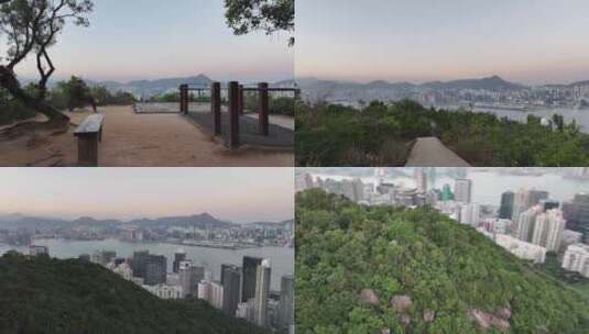 香港宝马山傍晚俯拍高清在线视频素材下载
