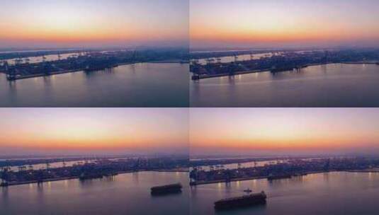 4K天津港集装箱货运码头延时高清在线视频素材下载