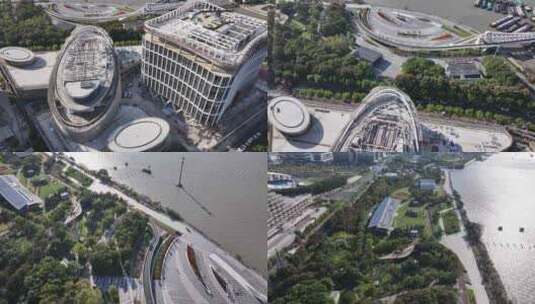 上海前滩建筑航拍高清在线视频素材下载