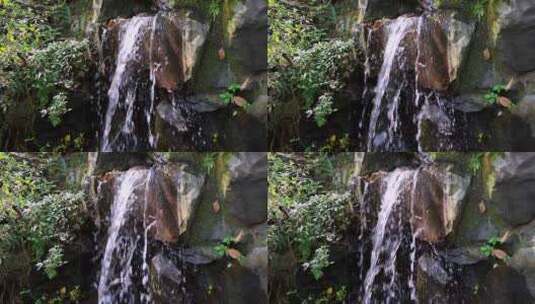 清澈的瀑布水流慢镜头高清在线视频素材下载