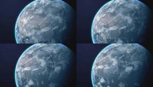 地球俯瞰地球太空科幻动画高清在线视频素材下载