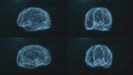 3D技术界面：带有人工智能的发光仪表板、高清在线视频素材下载