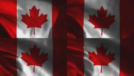 加拿大国旗挥舞。加拿大国旗慢动作。高清在线视频素材下载