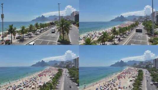 著名的伊帕内玛海滩在市中心里约热内卢巴西高清在线视频素材下载