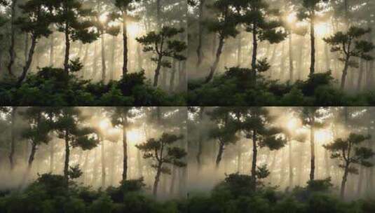 森林大自然逆光清晨高清在线视频素材下载