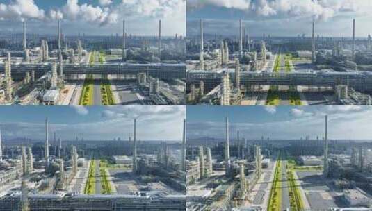 超大规模化工园区化工厂未来环保化工高清在线视频素材下载