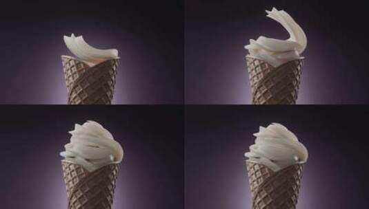 巧克力冰淇淋制作特写高清在线视频素材下载