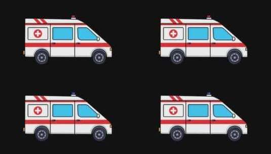 动画卡通救护车-透明视频高清在线视频素材下载