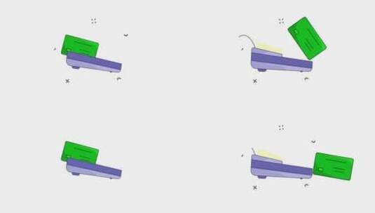 信用卡图标和无现金支付机的动画视频高清在线视频素材下载