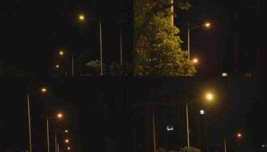 夜晚路灯照明高清在线视频素材下载