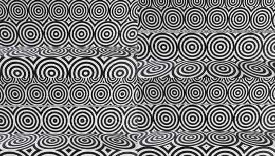 黑白移动圆圈楼梯光学幻觉循环动画高清在线视频素材下载