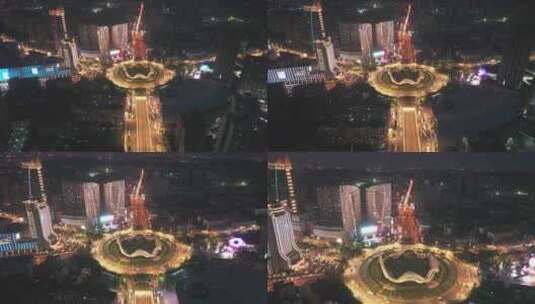 湖北武汉光谷广场4K航拍高清在线视频素材下载
