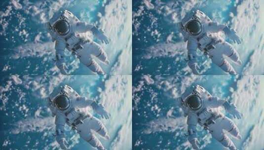漂浮在外太空的宇航员高清在线视频素材下载