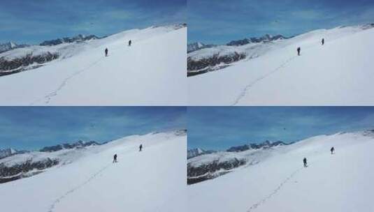 雪宝顶徒步旅行素材高清在线视频素材下载