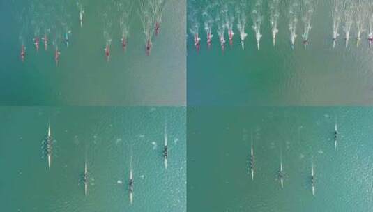 户外运动水上运动 皮筏艇比赛 皮划艇高清在线视频素材下载