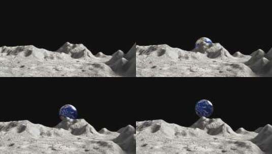 在月球表面看地球高清在线视频素材下载
