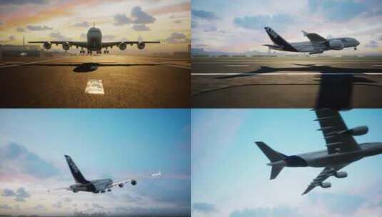 飞机起飞升空企业宣传高清在线视频素材下载