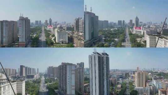 航拍广东茂名城市风光城市建设高清在线视频素材下载