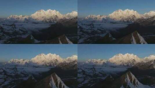 西藏日喀则珠峰东坡嘎玛沟喜马拉雅山脉航拍高清在线视频素材下载