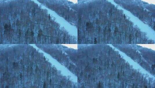 航拍黑龙江亚布力滑雪场冬季风光高清在线视频素材下载