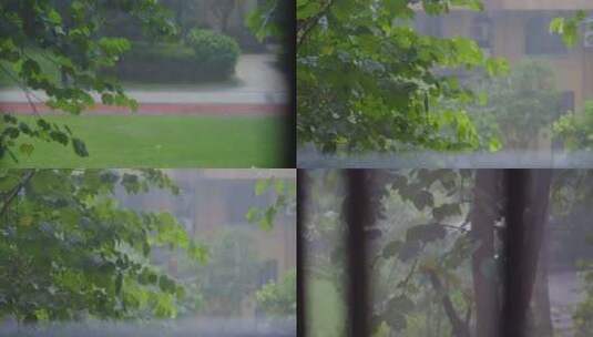 2024广州下雨天别墅下雨房子下雨高清在线视频素材下载