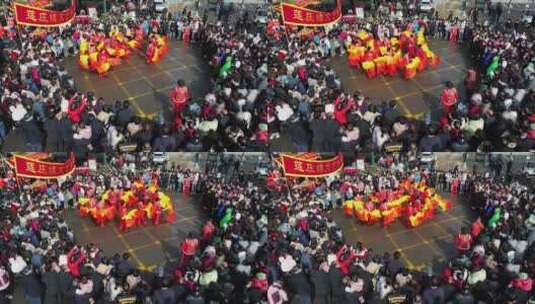 河南宜阳县元宵节社火表演节日庆祝航拍高清在线视频素材下载