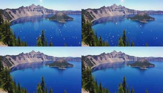 ‌‌‌‌‌‌‌‌‌‌俄勒冈州火山口湖背景高清在线视频素材下载