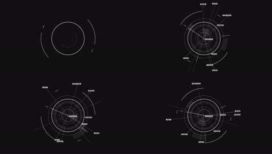 扁平UI特效动画 科技感线条HUD高清在线视频素材下载
