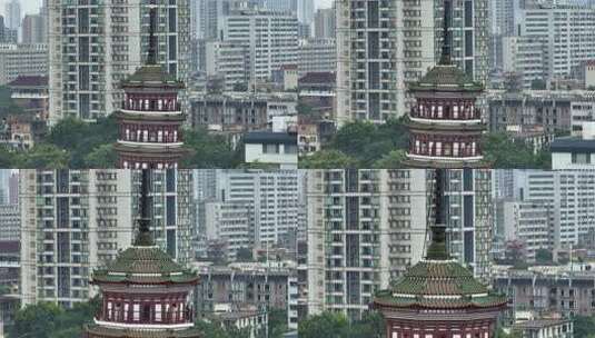 广东省广州市越秀区六榕寺塔近景航拍高清在线视频素材下载